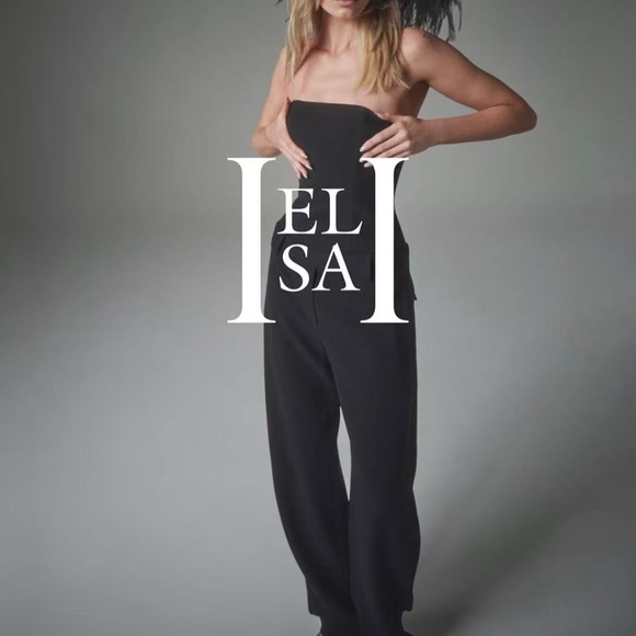 NWT Helsa The Heavy Crepe Jumpsuit - Black Revolve All in One - Picture 3 of 14